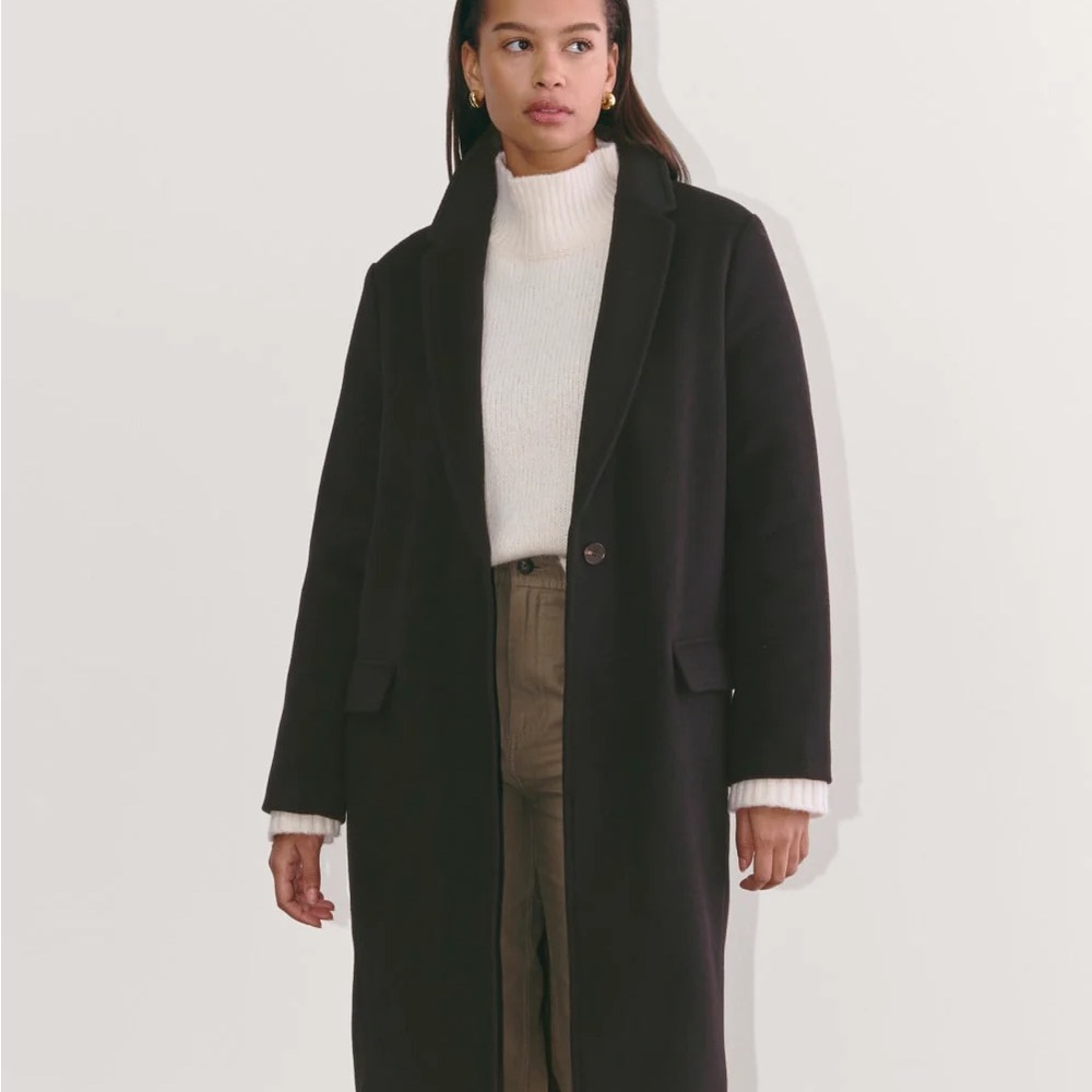 Everlane The Topcoat in Wool, Black M NWOT